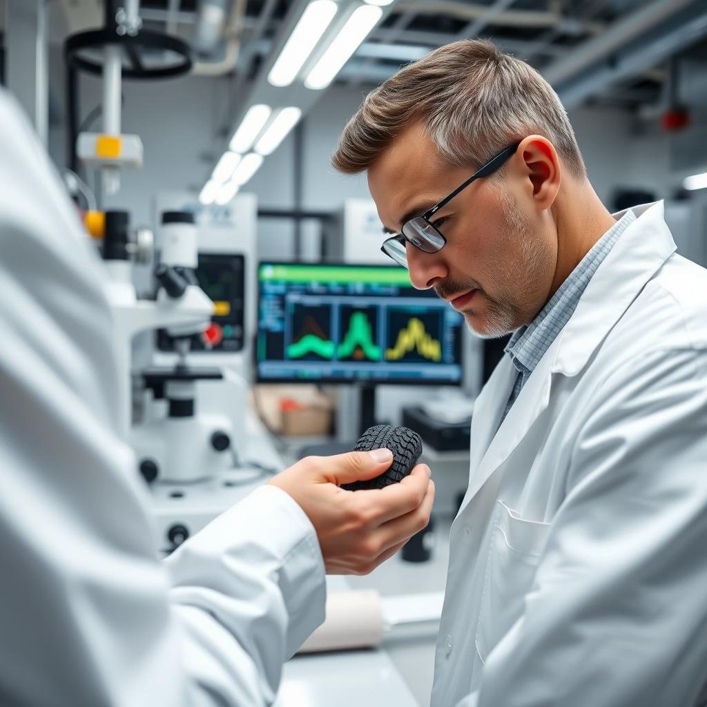 Advanced tire compound research in Siddhi's laboratory, a key element of the Siddhi Difference