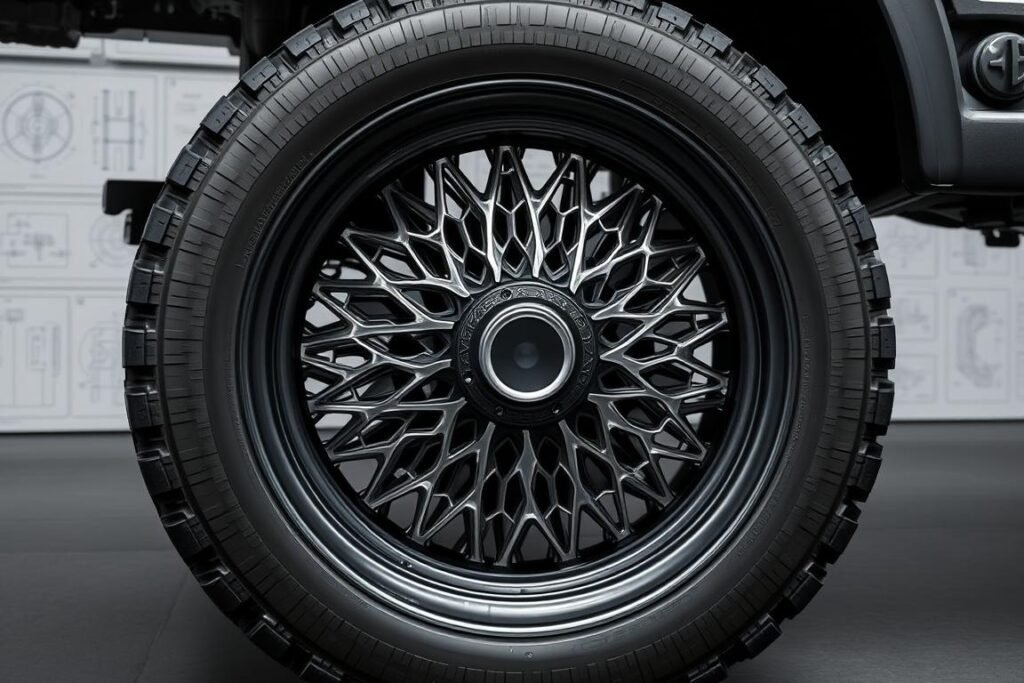 Airless tire design showing honeycomb structure for 2024 tyre technology trends
