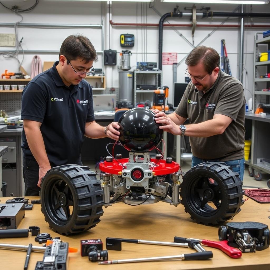 CALMANTECH and Hankook engineers working on the WheelBot 2 platform CALMANTECH and Hankook engineers working on the WheelBot 2 platform