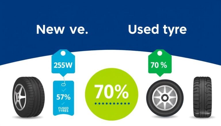 Cost comparison between new and used tyres showing 70% savings when you buy used tyre online