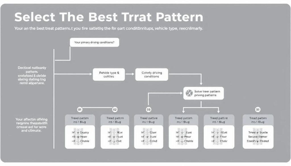 Decision flowchart for selecting the best tyre tread pattern based on driving conditions