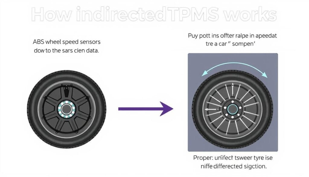 How tyre pressure monitoring system works - indirect TPMS diagram