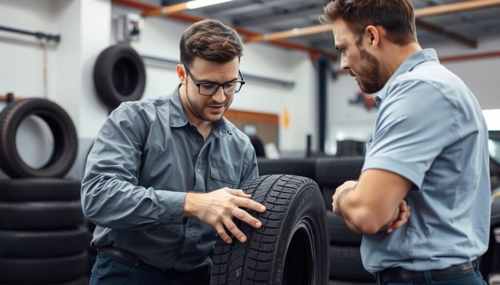 Professional tyre inspection after a temporary spare tyre installation
