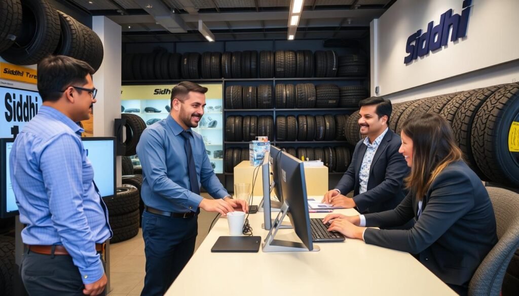 Siddhi Tyre customer service team assisting clients with Tyre Industry expertise