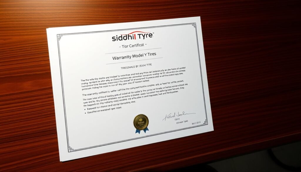 Siddhi Tyre warranty certificate for Tesla Model Y tires Siddhi Tyre warranty certificate for Tesla Model Y tires