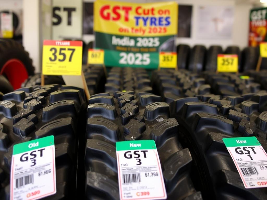 Tractor tyres with new 5% GST rate tag in Mumbai dealership