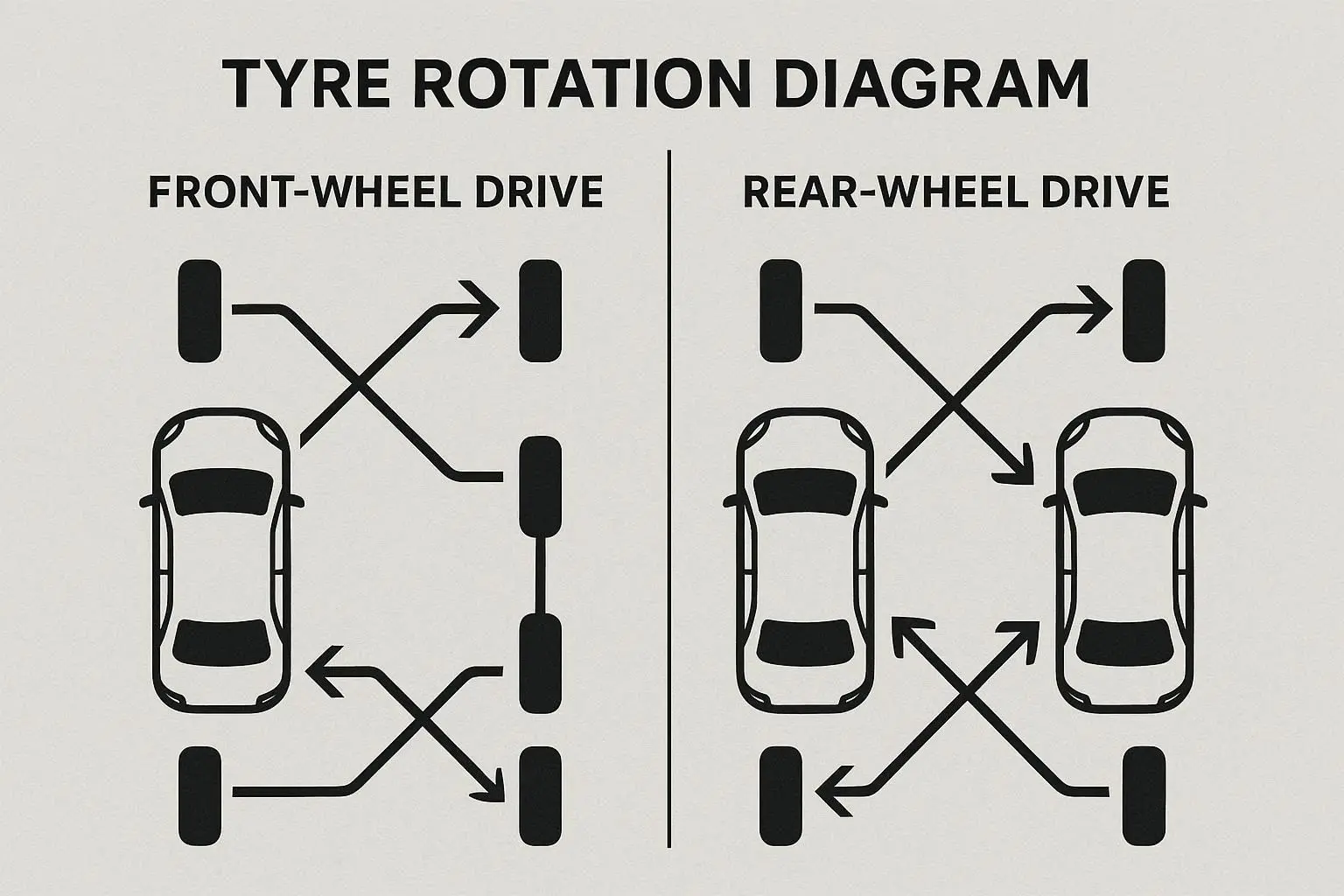 Tyre rotation patterns